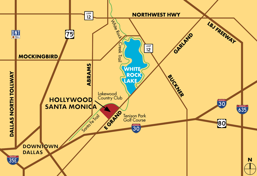 Map to the Hollywood / Santa Monica neighborhood.